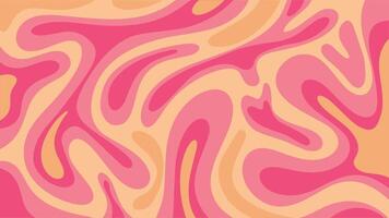 horizontal vintage bright abstract background in acid disco retro style, vibrant pink and beige wavy backdrop vector