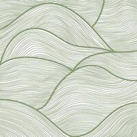 stylish abstract line art background in zentangle style green color on white background vector