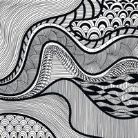 abstract ornamental background stylish black and white backdrop in zentangle style vector
