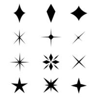 Set of stars floating sparkle element design illustration vector