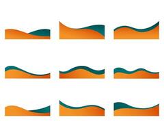 Wavy background minimal abstract footer frame border vector