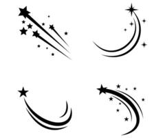 Shooting star with dynamic speed line comet concept illustration vector