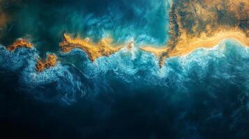 Monitoring the interaction between ocean and land, this satellite captures the stunning coastal contours and dynamic water patterns, revealing significant geographical features. photo
