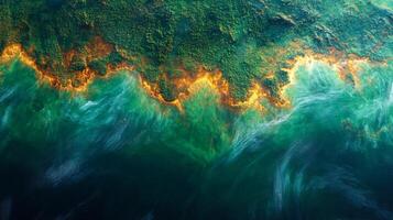 Satellite technology captures real-time data on coastal regions, revealing intricate patterns of water and vegetation interaction, crucial for environmental assessment and monitoring efforts. photo