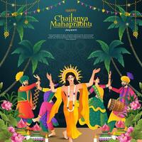 Chaitanya Mahaprabhu Jayanti background, with elegant gradient concept vector