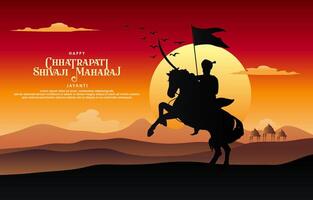 Chhatrapati Shivaji Maharaj Jayanti background, with mountain background vector