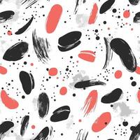 a black and white pattern with red and pink spots vector