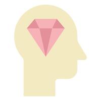 Stylized Brain with Diamond Icon vector
