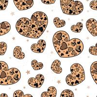 Leopard made of heart pattern vector