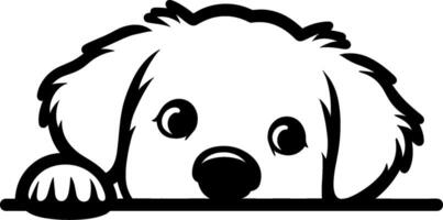 Peeking Golden Retriever Puppy Silhouette vector