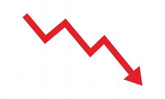 Declining Trend, Red Chart Graph Shows a Negative Market Shift vector