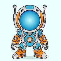 humanoid animation concept Futuristic Cartoon robotic character detailed robot for tech-themed designs vector