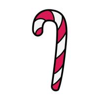 A candy cane is shown in a white background vector