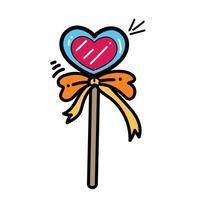 A lollipop with a heart on it vector