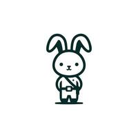 a bunny with a bowtie and a bowtie on his head vector