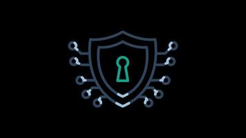 Cybersecurity animated icon. suitable for user interface, provide visual feedback and more. alpha channel, transparent background video