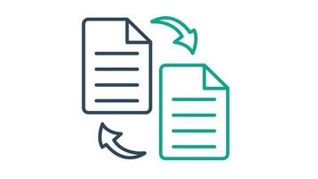 File transfer animated icon. alpha channel, transparent background video