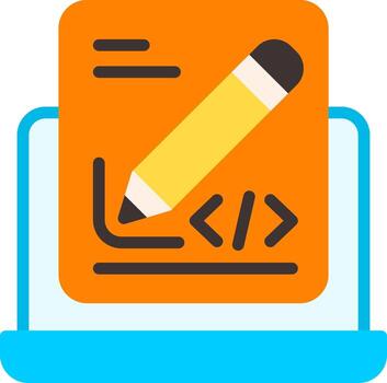 Edit Code Flat Element Style vector