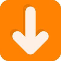 Arrow Square Down Flat Element Style vector