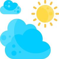 Partly Cloudy Day Flat Element Style vector