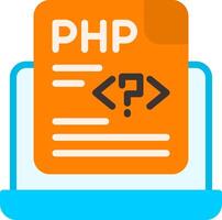 Php File Flat Element Style vector