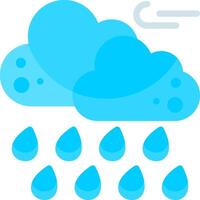 Moderate Rain Flat Element Style vector