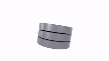 Gray oval stacked objects isolated on white background video