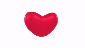 Red heart shape isolated on white background video