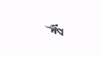 Sniper Rifle with scope isolated on white background video