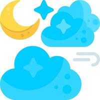 Cloudy Night Flat Element Style vector