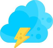Light Thunderstorm Flat Element Style vector