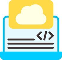 Cloud Coding Flat Element Style vector