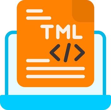 Html File Flat Element Style vector