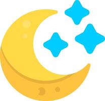 Clear Sky Night Flat Element Style vector