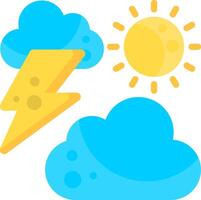 Thunderstorms Day Flat Element Style vector
