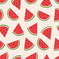 Watermelon pattern pink cute summer background perfect for playful spaces. vector