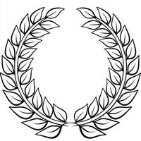 Laurel wreath elegant monochrome symmetrical art. vector