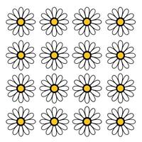 Simple daisy flower pattern repeating design. vector