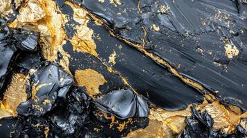Black and gold marble texture background photo