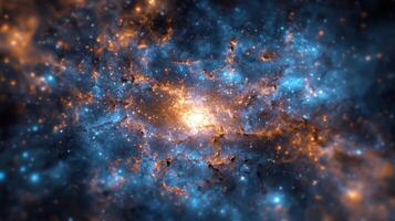 The center of a galaxy in space photo