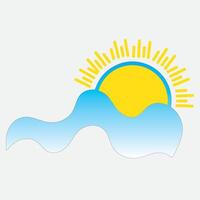 sun cloud icon shine flat style vector