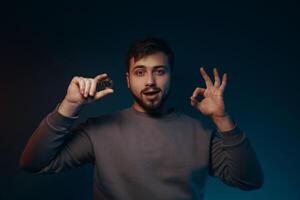 Man holding bitcoin. Financial ecosystem. The currency of the future. photo