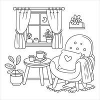 Cozy Reading Nook with a Heart Pillow vector