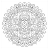 Mandala with Repeating Floral and Leaf Pattern coloring pages coloring pages vector
