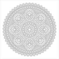 Geometric Mandala with Circular and Oval Patterns Black and White vector