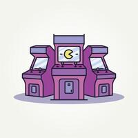 arcade game machine line art flat icon illustration design vector