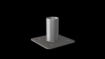 Steel Base Plate Rotating on a Transparent Background. Seamless Loop. 4K video