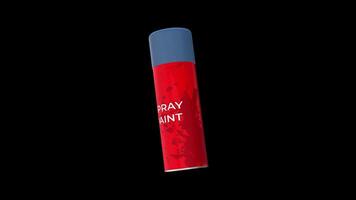 Spray Paint Can Rotating on a Transparent Background. Seamless Loop. 4K video