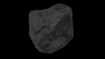 Stylized Black Coal Rotating on a Transparent Background. Seamless Loop. 4K video