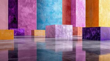 Colorful abstract background with colorful cubes photo